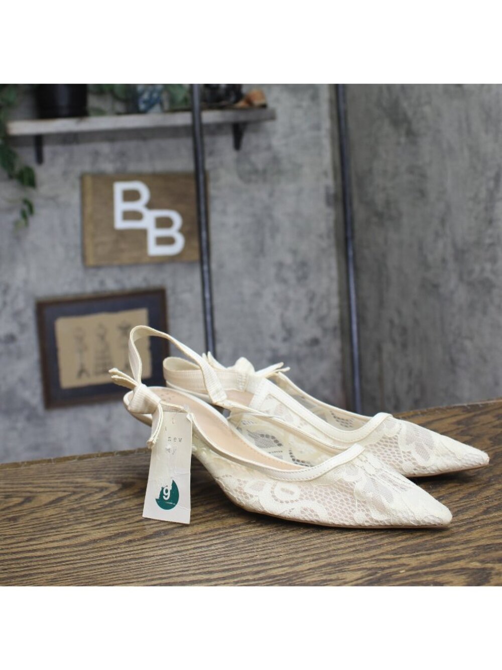 A New Day Womens Milan Slingback Pumps 93708032 Cream Off White 9M